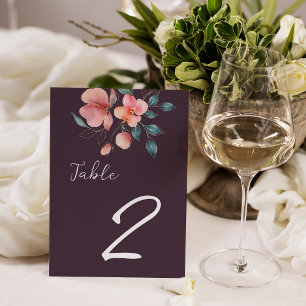 Moderne Hochzeit in Rosa und Gold Tischnummer