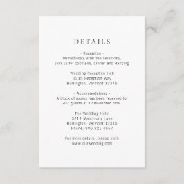 Moderne Hochzeit in Schwarz und Weiß Begleitkarte