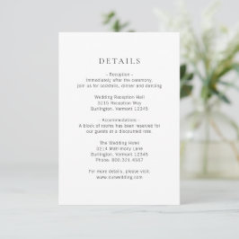 Moderne Hochzeit in Schwarz und Weiß Begleitkarte