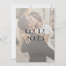 Moderne Hochzeit in Schwarz-Weiß-Foto Einladung