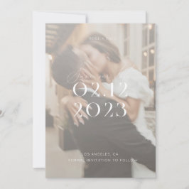 Moderne Hochzeit in Schwarz-Weiß-Foto Einladung