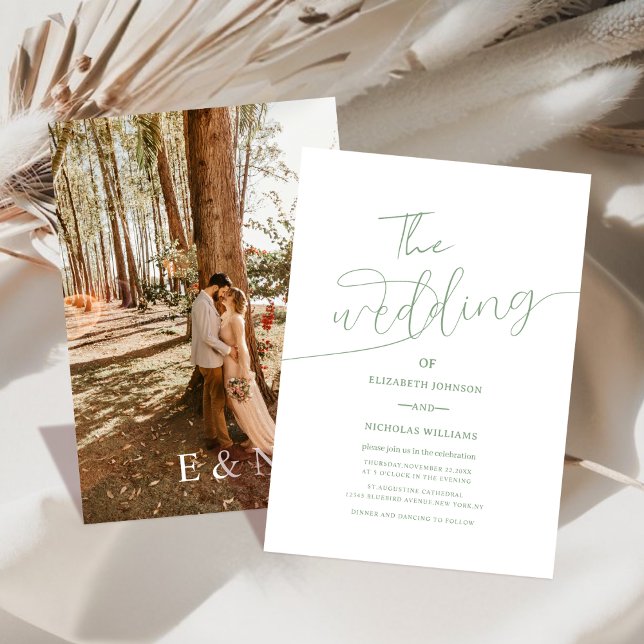 Moderne Hochzeit in Weiß und Weiß mit Weiß und Wei Einladung (Von Creator hochgeladen)