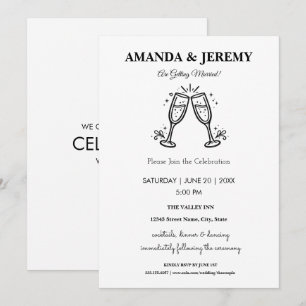 Moderne Hochzeit Minimalistisch Elegant Einladung