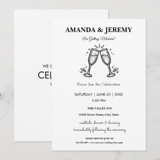 Moderne Hochzeit Minimalistisch Elegant Einladung