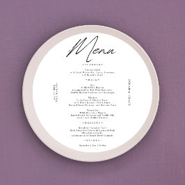 Moderne Hochzeit | Minimalistische Kalligrafie Menükarte