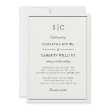 Moderne Hochzeit Minimalistische Monogramm Creme &