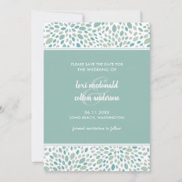 Moderne Hochzeit mit Abstrakter Blüte Save The Date