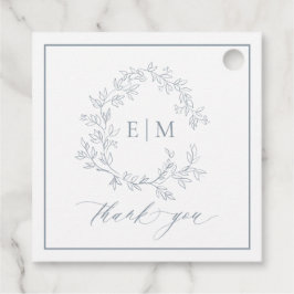 Moderne Hochzeit mit blauem Wappen Geschenkanhänger