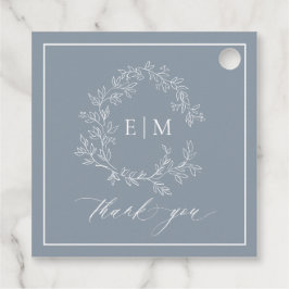 Moderne Hochzeit mit blauem Wappen Geschenkanhänger