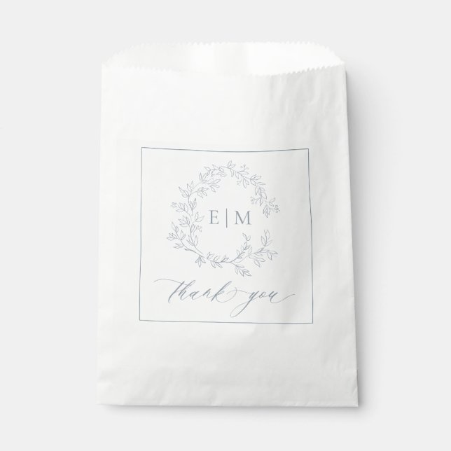 Moderne Hochzeit mit blauem Wappen Geschenktütchen (Vorderseite)
