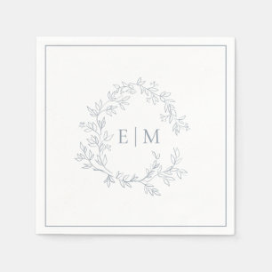 Moderne Hochzeit mit blauem Wappen Serviette