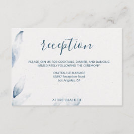 Moderne Hochzeit mit blauen Wasserfarben Begleitkarte