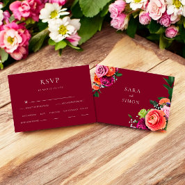 Moderne Hochzeit mit Blumen RSVP