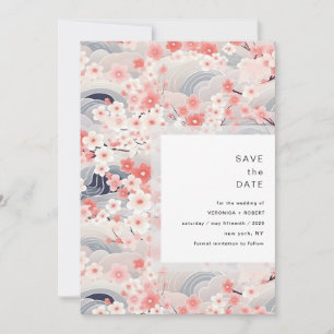 Moderne Hochzeit mit Blush Waves Sakura Blüten Save The Date