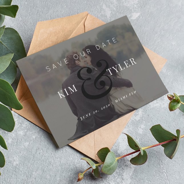 Moderne Hochzeit mit Foto Save The Date (Von Creator hochgeladen)