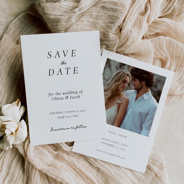 Moderne Hochzeit mit Foto Save The Date (Von Creator hochgeladen)