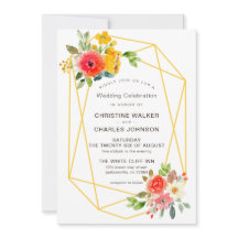Moderne Hochzeit mit goldener Geometrie