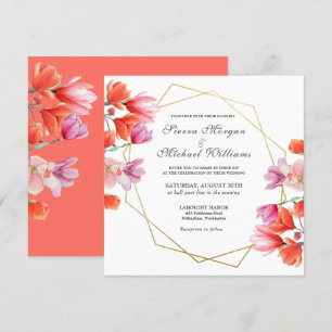 Moderne Hochzeit mit goldener Geometrie Einladung