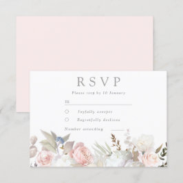 Moderne Hochzeit mit göttlicher Blüte und weißer B RSVP Karte