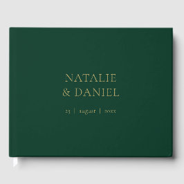 Moderne Hochzeit mit Grün und Gold-Chic Gästebuch
