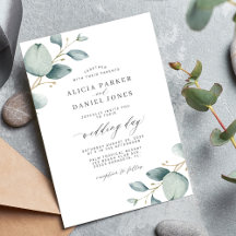 Moderne Hochzeit mit minimalem Eukalyptus-Grün