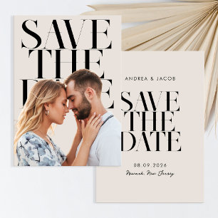 Moderne Hochzeit mit Minimalistischem Chic Foto Save The Date
