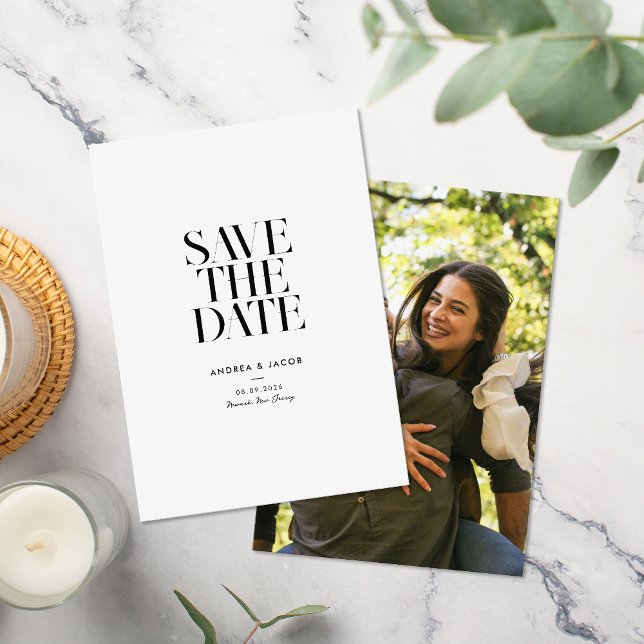 Moderne Hochzeit mit Minimalistischem Chic Foto Save The Date (Von Creator hochgeladen)