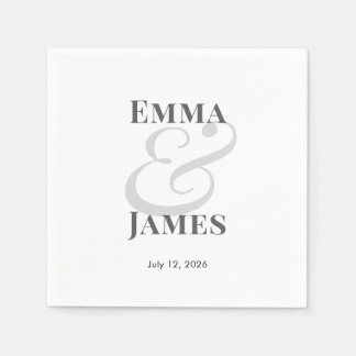 Moderne Hochzeit mit Namen | Date Cocktail Serviette