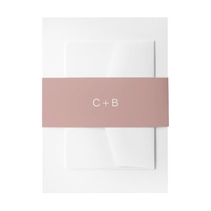 Moderne Hochzeit mit rosa Monogramm Einladungsbanderole