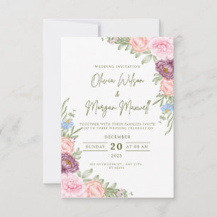 Moderne Hochzeit mit Save the Date einladen RSVP Karte