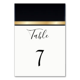 Moderne Hochzeit mit Schwarz-weißem Gold Tischnummer