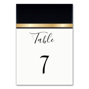Moderne Hochzeit mit Schwarz-weißem Gold Tischnummer
