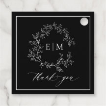 Moderne Hochzeit mit Schwarz-weißem Wappen