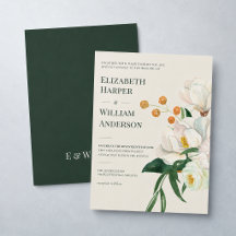 Moderne Hochzeit mit Waldgrün und Magnolie