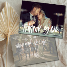 Moderne Hochzeit mit zwei Fotos - Danke