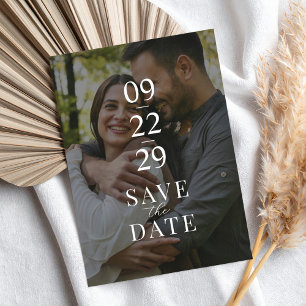 Moderne Hochzeit mit zwei Fotos Save The Date