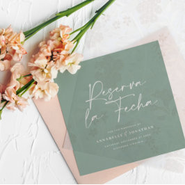Moderne Hochzeit Reserva la Fecha sage grün Save The Date