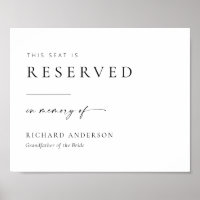 Moderne Hochzeit reserviert Platz im Gedenken an d