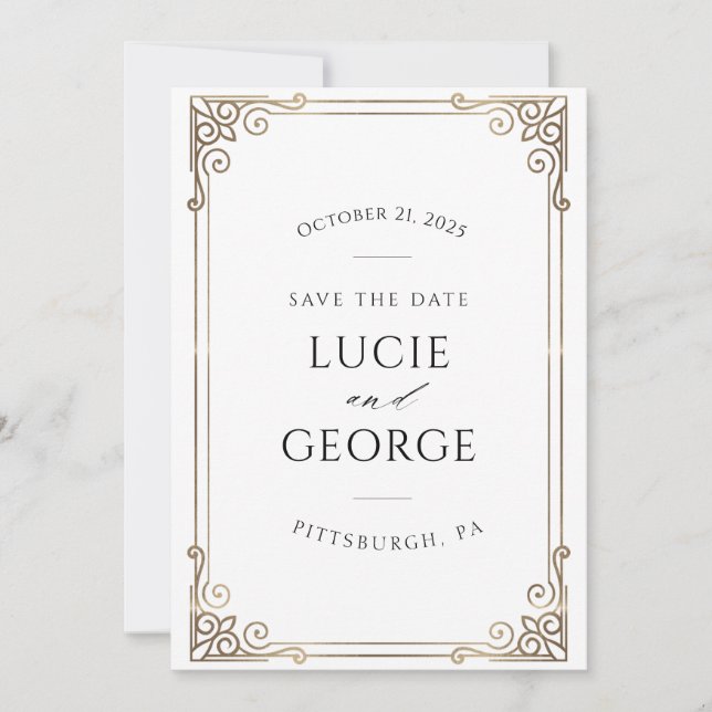 Moderne Hochzeit rettet das Datum (Vorderseite)