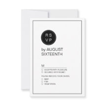 Moderne Hochzeit RSVP in Schwarzweiß