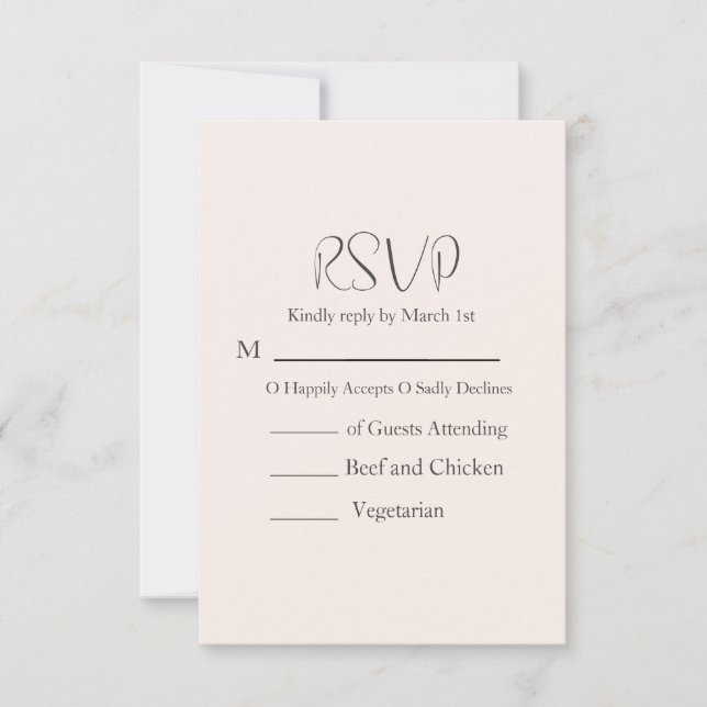 Moderne Hochzeit RSVP Karte (Vorderseite)