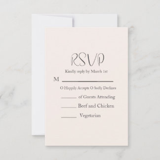 Moderne Hochzeit RSVP Karte