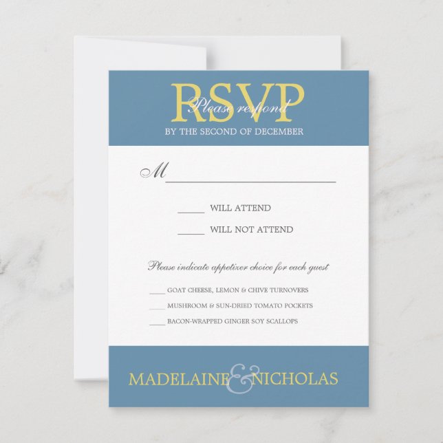 Moderne Hochzeit RSVP mit Luftwaffe Karte (Vorderseite)