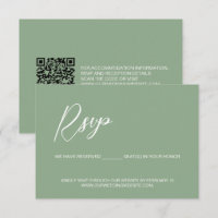 Moderne Hochzeit Sage grüner QR-Code reservierte S