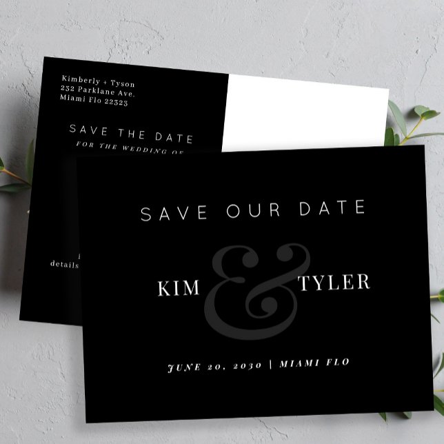 Moderne Hochzeit Save the Date Ankündigungspostkarte (Von Creator hochgeladen)