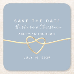 Moderne Hochzeit Save The Date Einladung Rechteckiger Pappuntersetzer