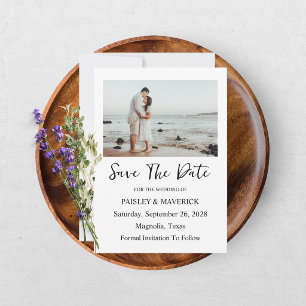 Moderne Hochzeit Save The Date Fotokarte