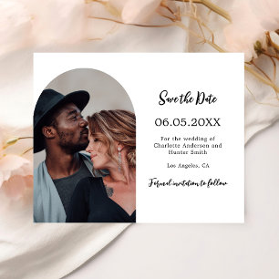 Moderne Hochzeit Save the Date Karte mit Torbogenf