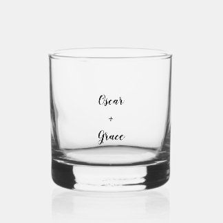 Moderne Hochzeit Schwarz-weiße Extravagante Schrif Whiskyglas