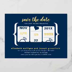 Moderne Hochzeit Slot Machine Save the Date Folie Folieneinladung